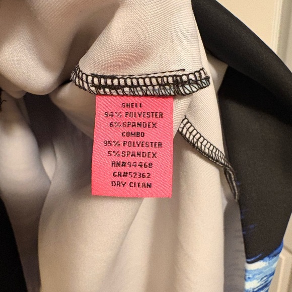 Betsey Johnson - Fun Black and Blue Patterned Dress with pockets - Picture 3 of 4